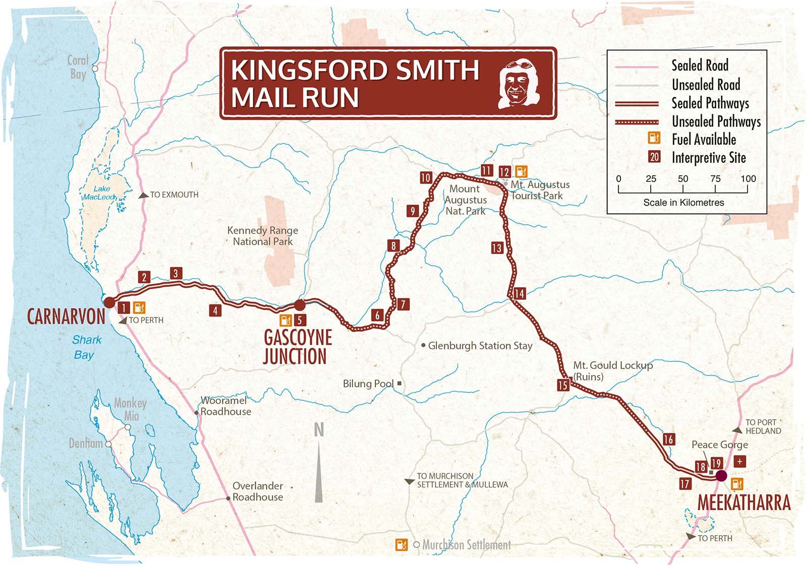 Kingsford Smith Mail Run Map
